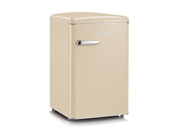 SEVERIN Retro RKS 8833 - Kjøleskap med fryserboks - tabletop - bredde: 55 cm - dybde: 61.5 cm - høyde: 89.5 cm - 108 liter - Klasse D - kremfarget