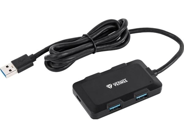 YENKEE YHB 4341BK - Hubb - 4 x SuperSpeed USB 3.0 - skrivbordsmodell