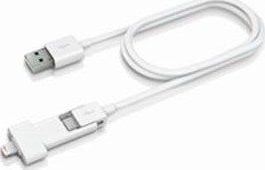 Innergie USB-kabel USB-A til microUSB + Lightning 0,8 m hvit (IN-ADP-121)