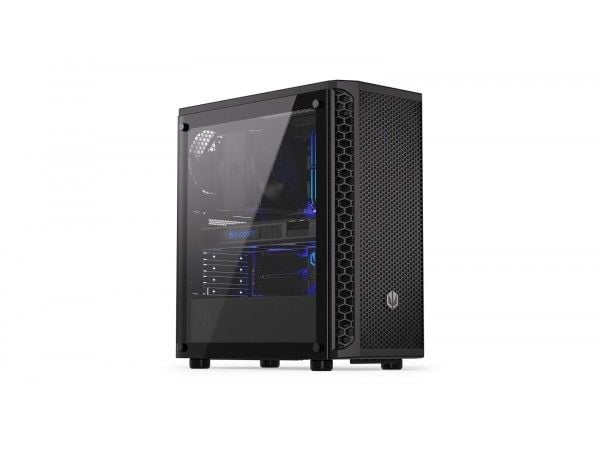 Endorfy Signum 300 Air - Mid tower - ATX - genomskinlig sidopanel (härdat glas) - ingen strömförsörjning (ATX) - svart - USB/ljud