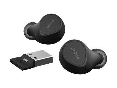 Jabra Evolve2 Buds UC - True wireless-hodetelefoner med mikrofon - i øret - Bluetooth - aktiv støydemping - USB-A via Bluetooth-adapter - lydisoler...