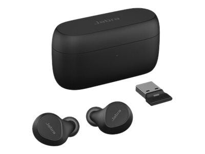 Jabra Evolve2 Buds UC - True wireless-hodetelefoner med mikrofon - i øret - Bluetooth - aktiv støydemping - USB-A via Bluetooth-adapter - lydisoler...