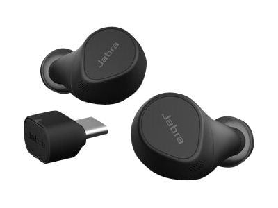 Jabra Evolve2 Buds MS - True wireless-hodetelefoner med mikrofon - i øret - Bluetooth - aktiv støydemping - USB-C via Bluetooth-adapter - lydisoler...