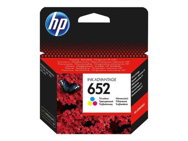 HP 652 - Farge (cyan, magenta, gul) - original - Ink Advantage - blekkpatron - for Deskjet 1110, 2130, 3630; ENVY 4520; Officejet 3830, 4650