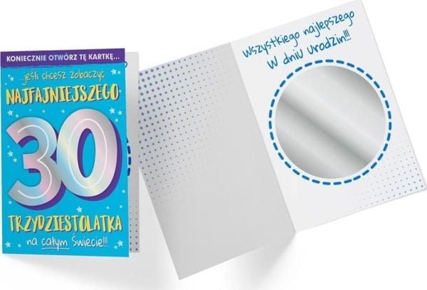KUKARTKA bursdagskort B6 DK-922 bursdag 30 glans/speil