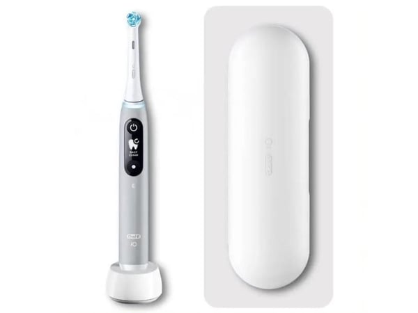 Oral-B iO 4210201381686, Roterende Tannbørste, Daglig stell, Gum omsorg, Intense, Sensitiv / Myk, Whitening, Grå, Grå, Rund, Batteri