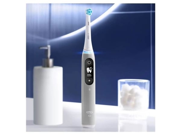 Oral-B iO 4210201381686, Roterende Tannbørste, Daglig stell, Gum omsorg, Intense, Sensitiv / Myk, Whitening, Grå, Grå, Rund, Batteri