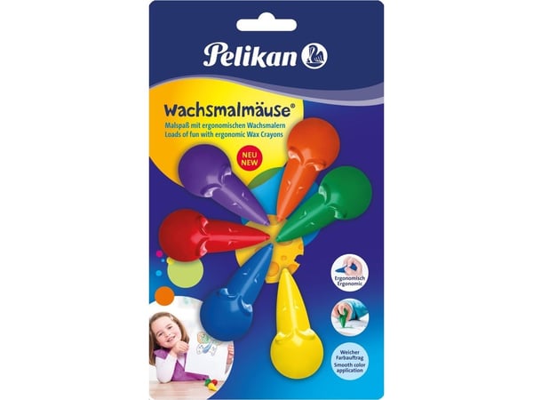 Pelikan 803328, 6 kpl, Sininen, Vihreä, Oranssi, Punainen, Violetti, Keltainen, Monivärinen, Vaha, Kupla