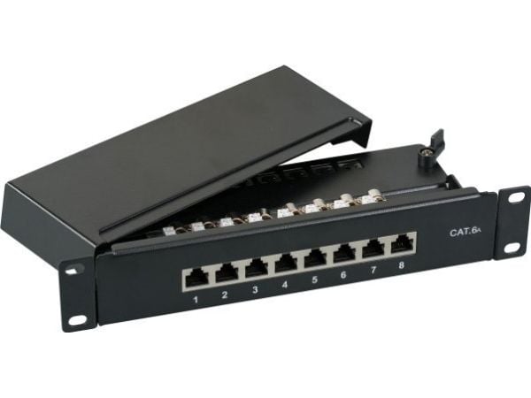 EFB Elektronik 37737.8, 10000 Mbit/s, Cat6a, S/UTP (STP), Grå, Rackmontering, 1U