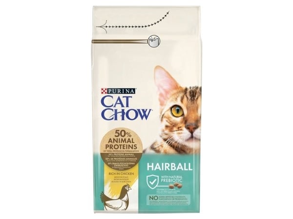 Purina CAT CHOW HAIRBALL CONTROLL, Voksen, Kylling, 1,5 kg