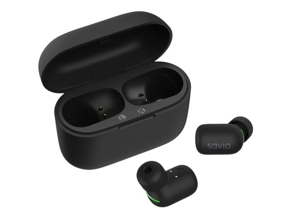 SAVIO TWS-09 - True wireless-hörlurar med mikrofon - inuti örat - Bluetooth - svart