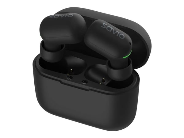 SAVIO TWS-09 - True wireless-hörlurar med mikrofon - inuti örat - Bluetooth - svart