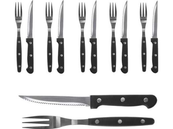 BBQ tilbehørsett til biffer/burgere kniver gafler 12 deler universell BBQ tilbehørsett til biffer/burgere kniver gafler 12 deler universell