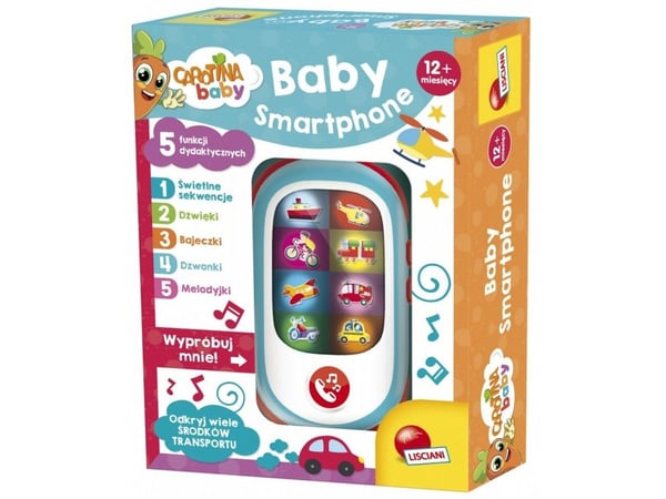 Lisciani Carotina elektronisk babymobiltelefon med 5 funksjoner