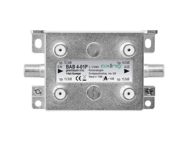Axing BAB 4-01P Kaapelitelevision jakaja 4-kertainen 5 - 1218 MHz