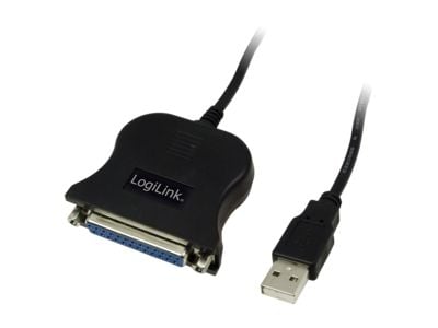 LogiLink USB / D-SUB 25 sovitinkaapeli, 1.8m, 1,8 m, USB, D-sub (DB-25), Sort, Hanstik/Hunstik