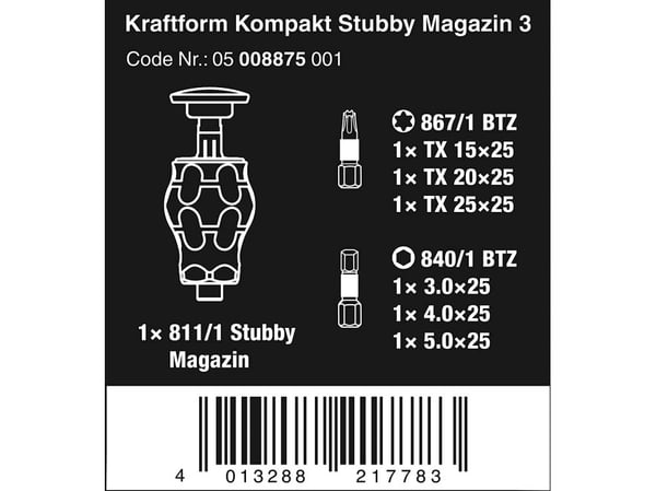 Wera Kraftform Compact Stubby Magazine 3, Tšekki