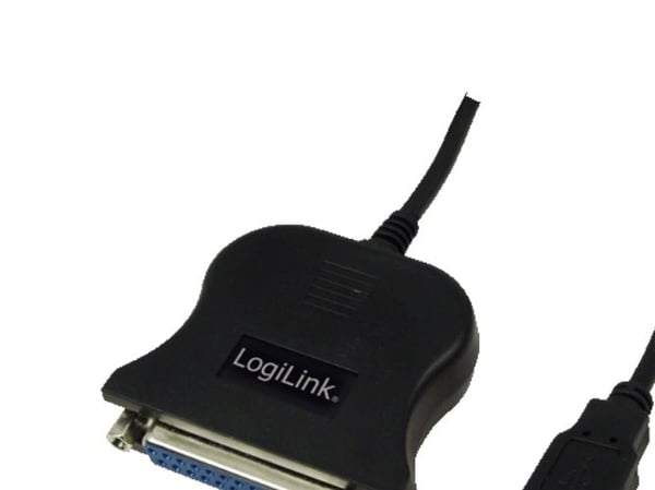 LogiLink USB / D-SUB 25 sovitinkaapeli, 1.8m, 1,8 m, USB, D-sub (DB-25), Sort, Hanstik/Hunstik