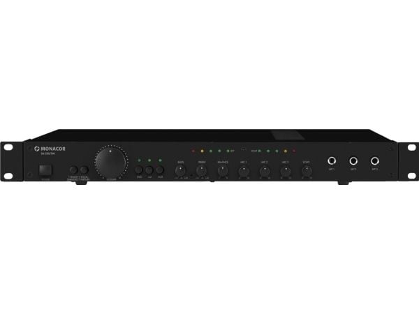 Monacor SA-250/SW, 2 kanaler, Rack-montering, Sort