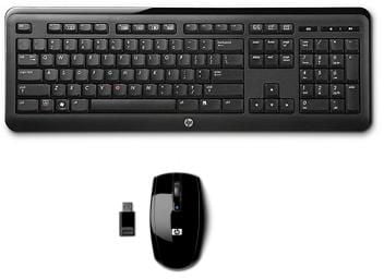 HP 697347-051, Fullstor (100 %), Trådlös, RF Trådlös, AZERTY, Svart, Mus inkluderad
