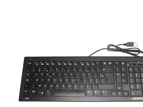 HP 505129-131, Full størrelse (100 og), Koblet med ledninger (ikke trådløs), USB, QWERTY, Sort