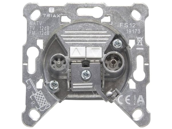 Triax FS 12, Tyyppi F, Harmaa, EN 50083-2, EN 60728-4 EN50083-2 (Class A+10dB), -25 - 55 °C, 70,6 mm, 21,9 mm