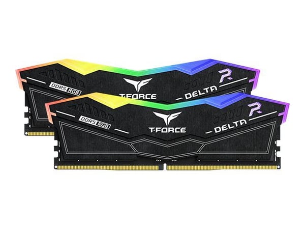 T-Force DELTA RGB - DDR5 - sett - 32 GB: 2 x 16 GB - DIMM 288-pin - 7200 MHz / PC5-57600 - CL34 - 1.4 V - ikke-bufret - on-die ECC - svart