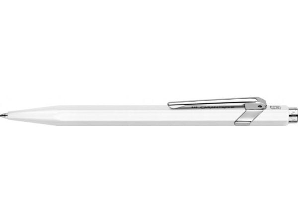 CARAN D'ACHE trykk-kulepenn 849 Classic Line, hvit - strektykkelse M - strekfarge blå - sekskantet grep - 1 stk (849.001)