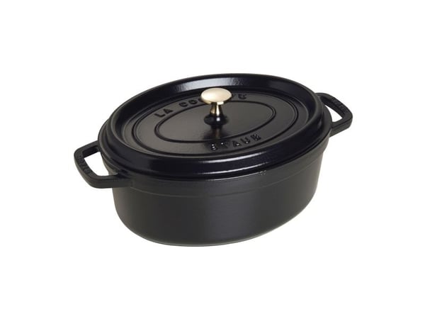 STAUB - Cocotte med lock - 29 x 15 cm - 4,25 L - oval - svart