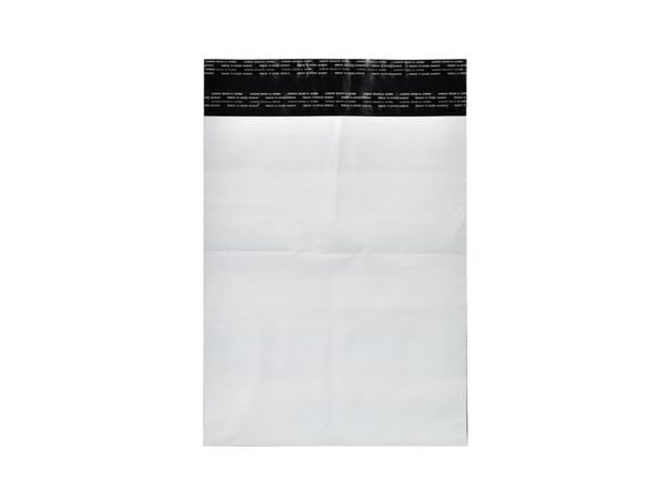 Coex Forsendelsespose, BNT, 50 µm, 400 x 600 mm, genanvendt LDPE, sort/hvid 2 permanente adh. luknin