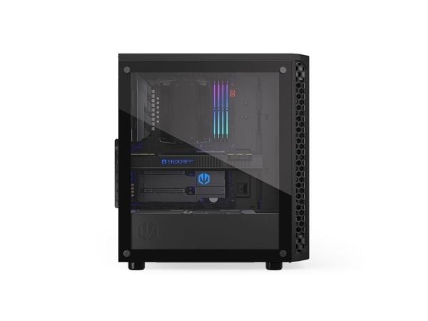 Endorfy signum 300 core - Mid tower - ATX - sidepanel med vindu (herdet glass) - ingen strømforsyning (ATX) - svart - USB/lyd