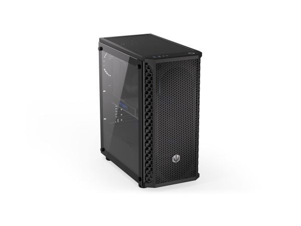 Endorfy signum 300 core - Mid tower - ATX - sidepanel med vindu (herdet glass) - ingen strømforsyning (ATX) - svart - USB/lyd