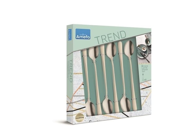 Amefa Austin 1410 - 6 Iced Teaspoons in trend box  - champagne