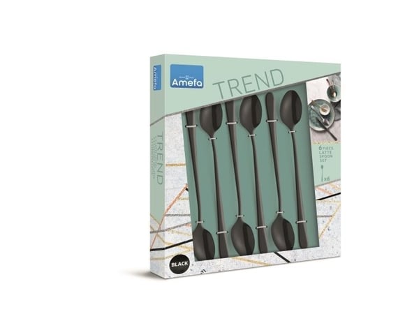 Amefa Austin 1410 - 6 Iced Teaspoons in trend box - black
