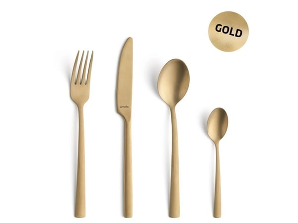 Amefa Manille 9035 - 16-pc set in vintage box - gold- stonewash Amefa Manille 9035 - 16-pc set in vintage box - gold- stonewash