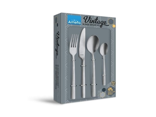 Amefa Manille 9035 - 16-stk sæt i vintage æske - rustfri stål-stenvask