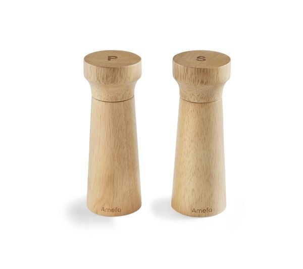 Amefa - Modern wood  -  Salt & pebber sæt -15cm- træ - in gift box