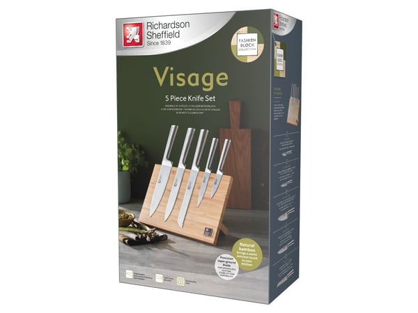 Richardson Sheffield Visage - 5 stk Kniv magnetisk blok - bambus