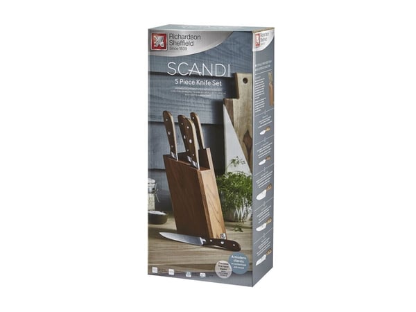 Richardson Sheffield  SCANDI - 5 pc knife block - wood