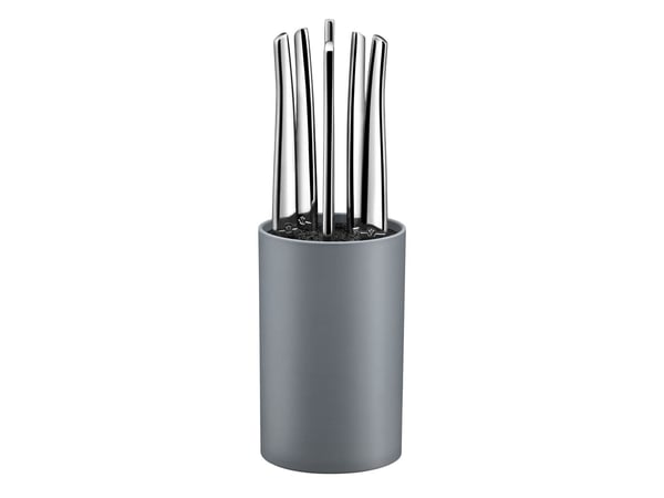 Amefa JET - 6-pc steak knives in grey block - mirror