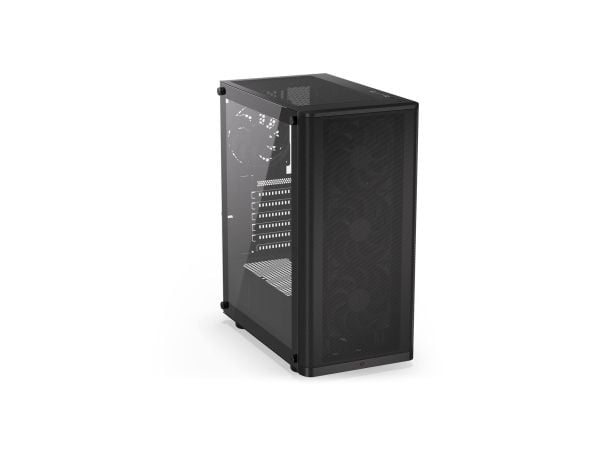 Endorfy Ventum 200 Air - Mid tower - ATX - sidepanel med vindu (herdet glass) - ingen strømforsyning (ATX) - svart - USB/lyd
