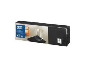 Serviet Tork Cocktail Linstyle 24x24cm 1-lag Sort,14 pk x 100 stk/krt