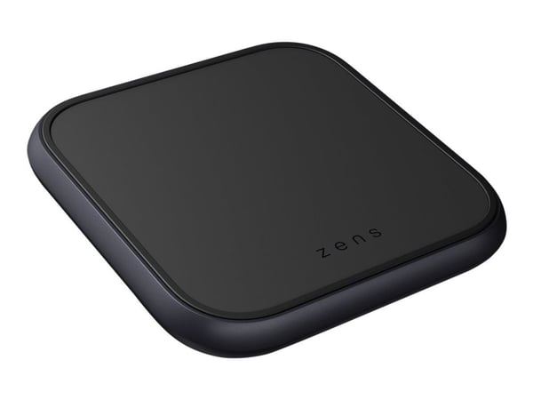 ZENS Single Aluminium - Trådløs ladepute + AC-strømadapter - 10 watt - Apple Fast Charge, FC (USB) - på kabel: USB-C - svart