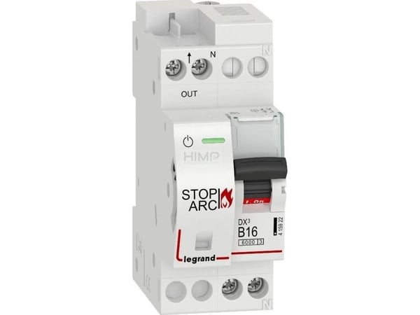 Legrand brann gnistdetektor DX3 STOP ARC integrert med 1P+N-bryter 6kA B16 415922