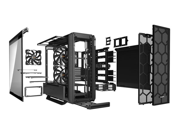 be quiet! Silent Base 802 Window Black, Midi Tower, PC, Musta, ATX, EATX, mikro ATX, Mini-ITX, Akryylinitriilibutadieenistyreeni (ABS), Terästä, Pe...