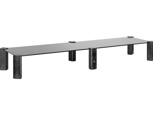 Holder Maclean MC-936 Dobbel skjermstativ Hylle Høydejusterbar stativ med to skjermer Laptopstativ Herdet glass Laptop 2 skjermer Stativ opptil mak...