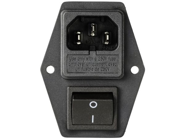 TRU COMPONENTS TC-10101524 Strømfilter med IEC-tilslutning, med afbryder 250 V/AC 4 A 1,2 mH 1 stk