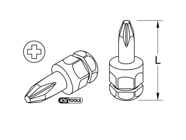 KS Tools 503.8101, 1 stykker, Philips, Nickel, 20 mm, 10 g