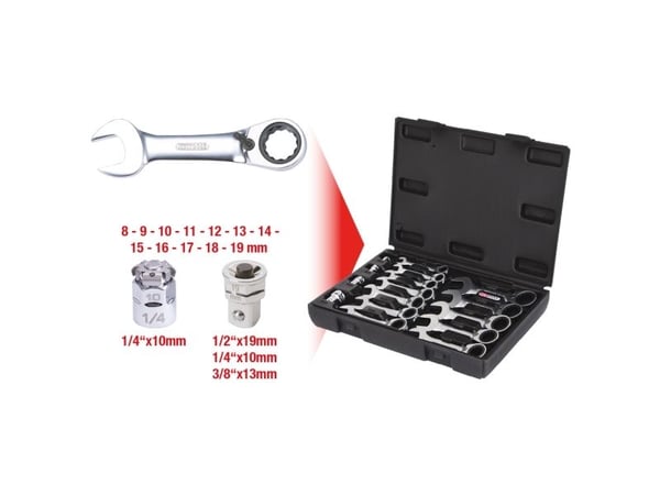 KS Tools 503.4653, Krom-vanadium-stål, 72 stk, DIN 3113, ISO 3318, DIN 3120, ISO 1174, 16 stk, 1,35 kg