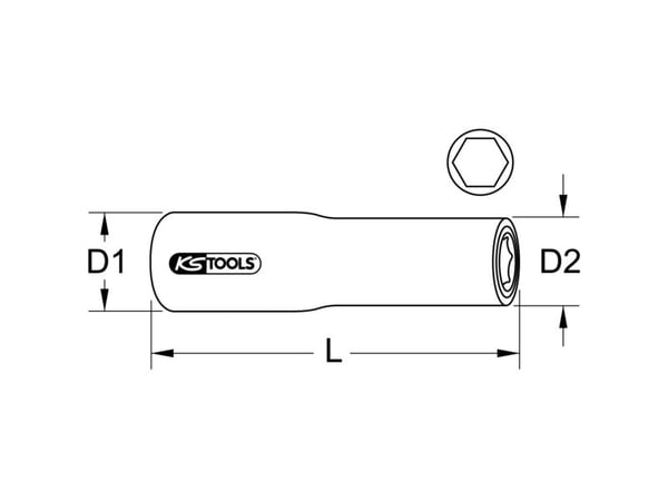 KS Tools 117.1337, Stikkontakt, 1/2", Metrisk, 1 hoder, 13 mm, Kromvanadiumstål